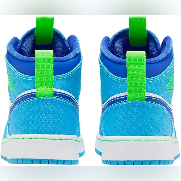 Nike Air Jordan 1 Mid SE Sprite Dark Powder Blue Green Strike Racer Blue Sz 4.5Y - Picture 3 of 9